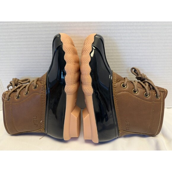 JBU Maplewood Girls/Boys Navy/Tan Waterproof Rubber Duck Boots  Size 12 New - Picture 8 of 13